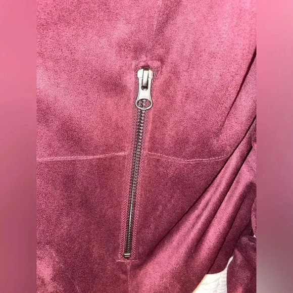 SOPHIA JEANS BY SOPHIA VERGERÀ FAUX SUEDE MOTO JACKET IN FIG SIZE LARGE - Picture 12 of 16
